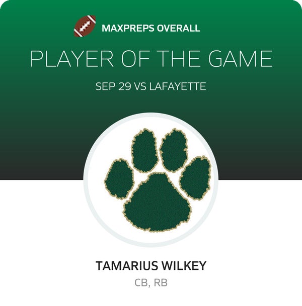 #8 Tamarius Wilkey Player of the Game badge