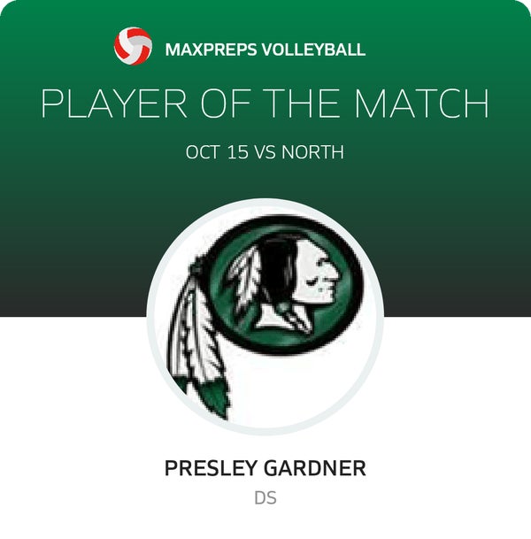 #9 Presley Gardner Player of the Game badge
