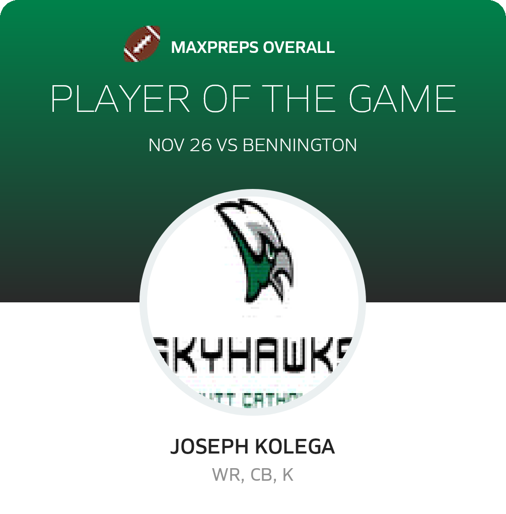 #2 Joseph Kolega Player of the Game badge