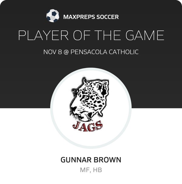 #19 Gunnar Brown Player of the Game badge