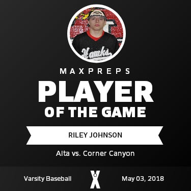 #10 Riley Johnson Player of the Game badge