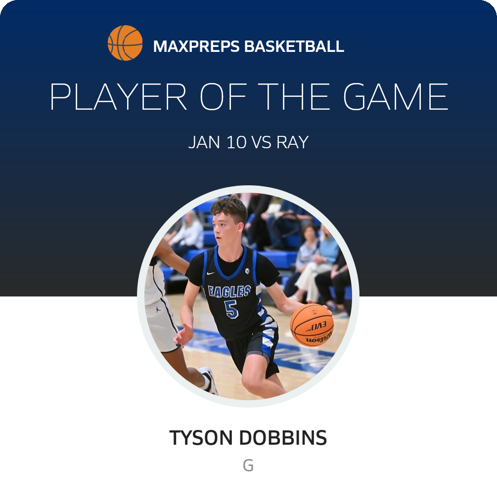 #5 Tyson Dobbins Player of the Game badge