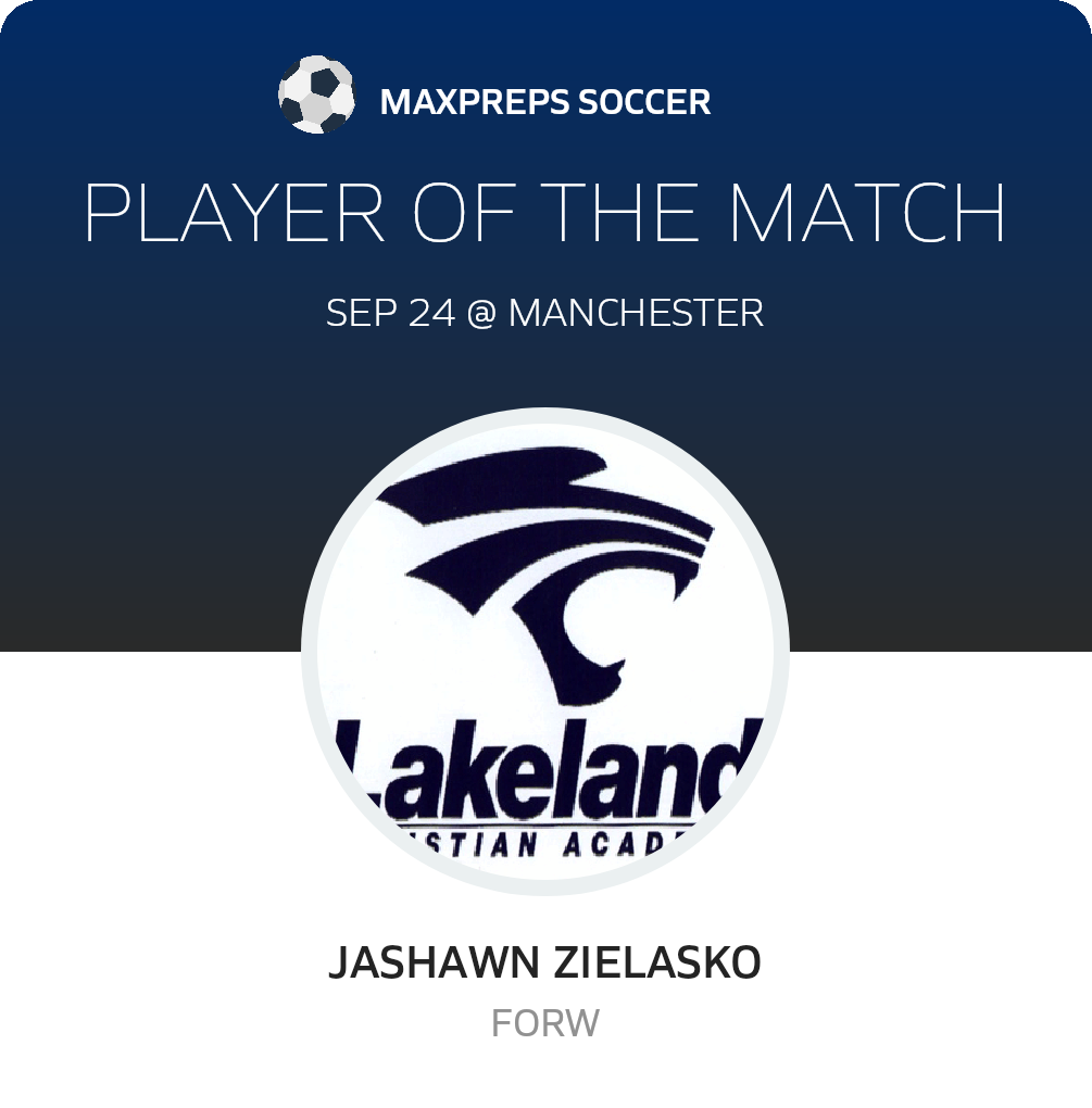 #11 Jashawn Zielasko Player of the Game badge
