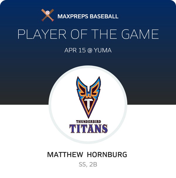 #19 Matthew Hornburg Player of the Game badge
