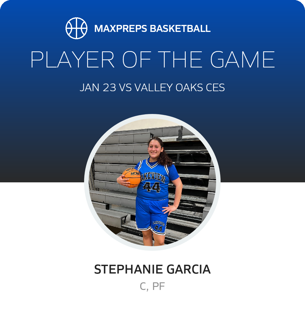#44 Stephanie Garcia Player of the Game badge