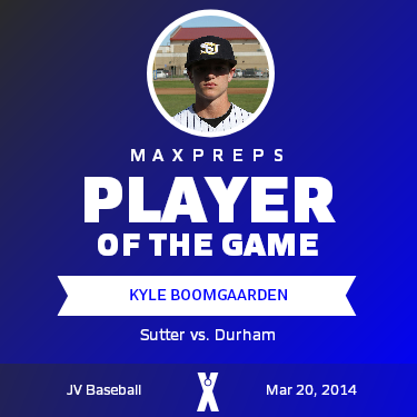 #3 Kyle Boomgaarden Player of the Game badge