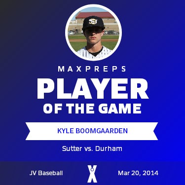 #3 Kyle Boomgaarden Player of the Game badge