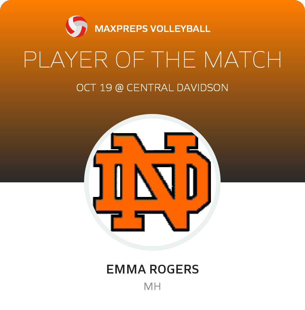 #10 Emma Rogers Player of the Game badge