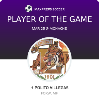 #19 Hipolito Villegas Player of the Game badge