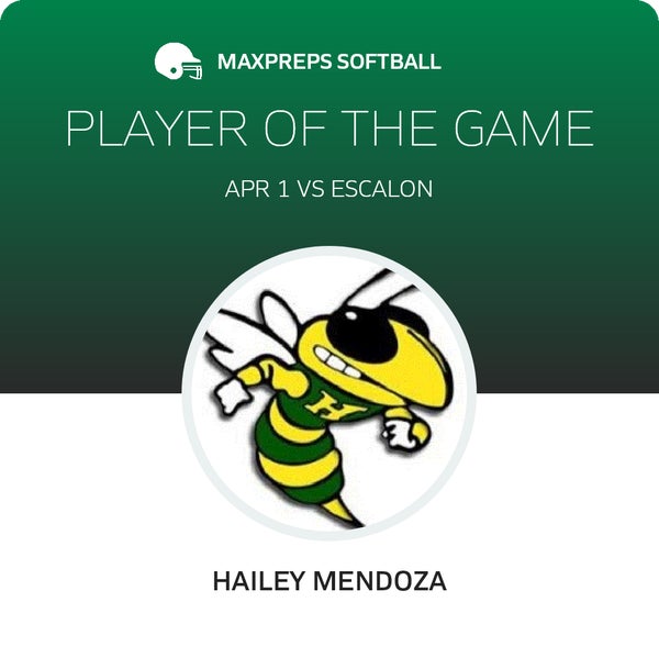 #10 Hailey Mendoza Player of the Game badge