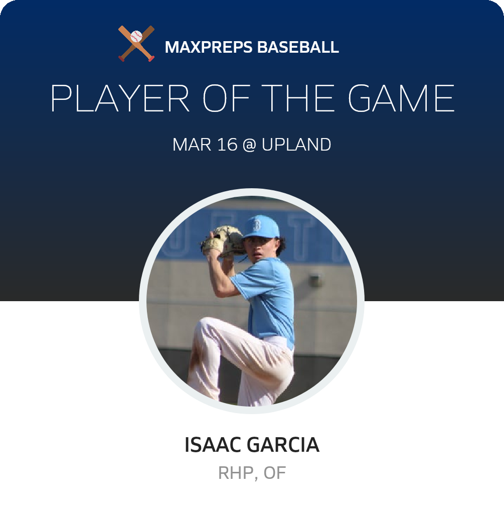 #1 Isaac Garcia Player of the Game badge