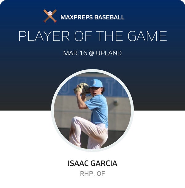 #1 Isaac Garcia Player of the Game badge