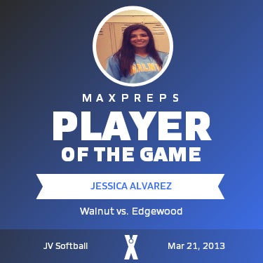 #11 Jessica Alvarez Player of the Game badge