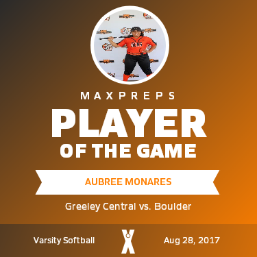 #8 Aubree Monares Player of the Game badge
