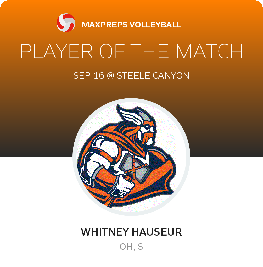 #23 Whitney Hauseur Player of the Game badge