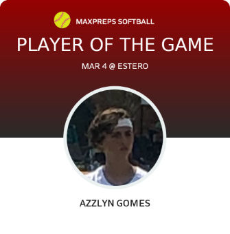 #3 Azlynn Gomes Player of the Game badge