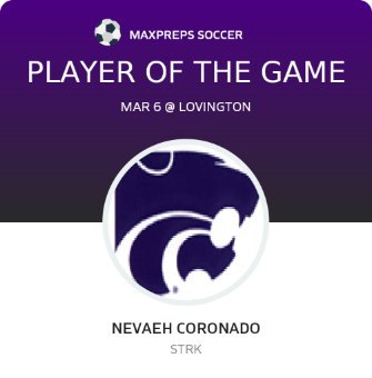#8 Nevaeh Coronado Player of the Game badge