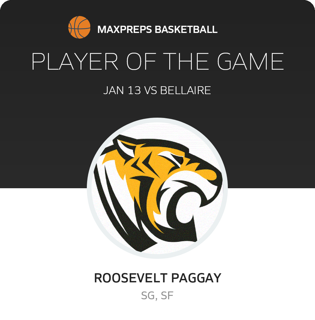 #1 Roosevelt Paggay Player of the Game badge
