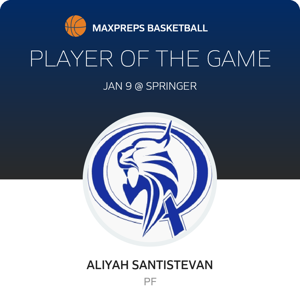 #15 Aliyah Santistevan Player of the Game badge