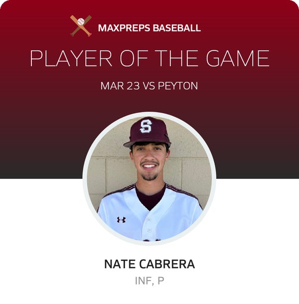 #3 Nate Cabrera Player of the Game badge