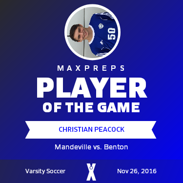 #50 Christian Peacock Player of the Game badge