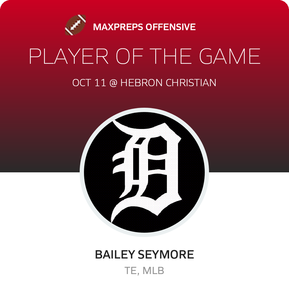#9 Bailey Seymore Player of the Game badge