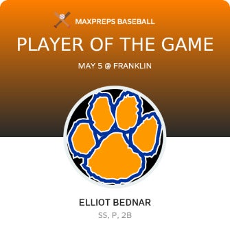 #8 Elliot Bednar Player of the Game badge
