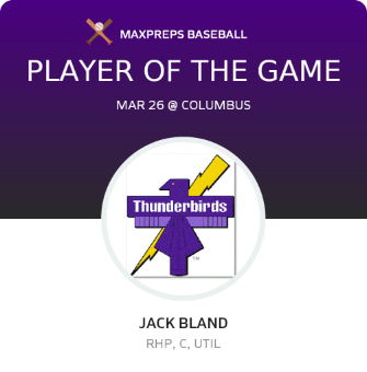 #8 Jack Bland Player of the Game badge