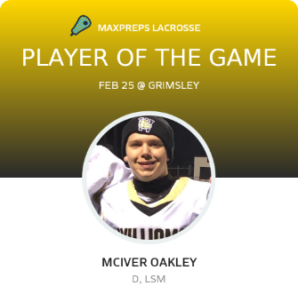 #17 Mciver Oakley Player of the Game badge