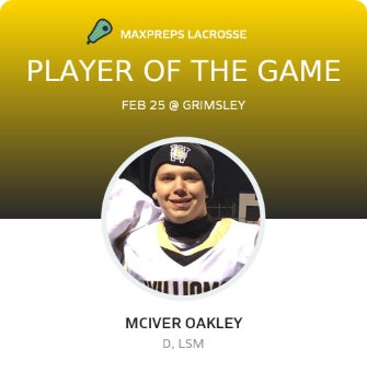 #17 Mciver Oakley Player of the Game badge