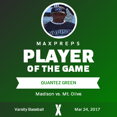 #11 Quantez Green Player of the Game badge