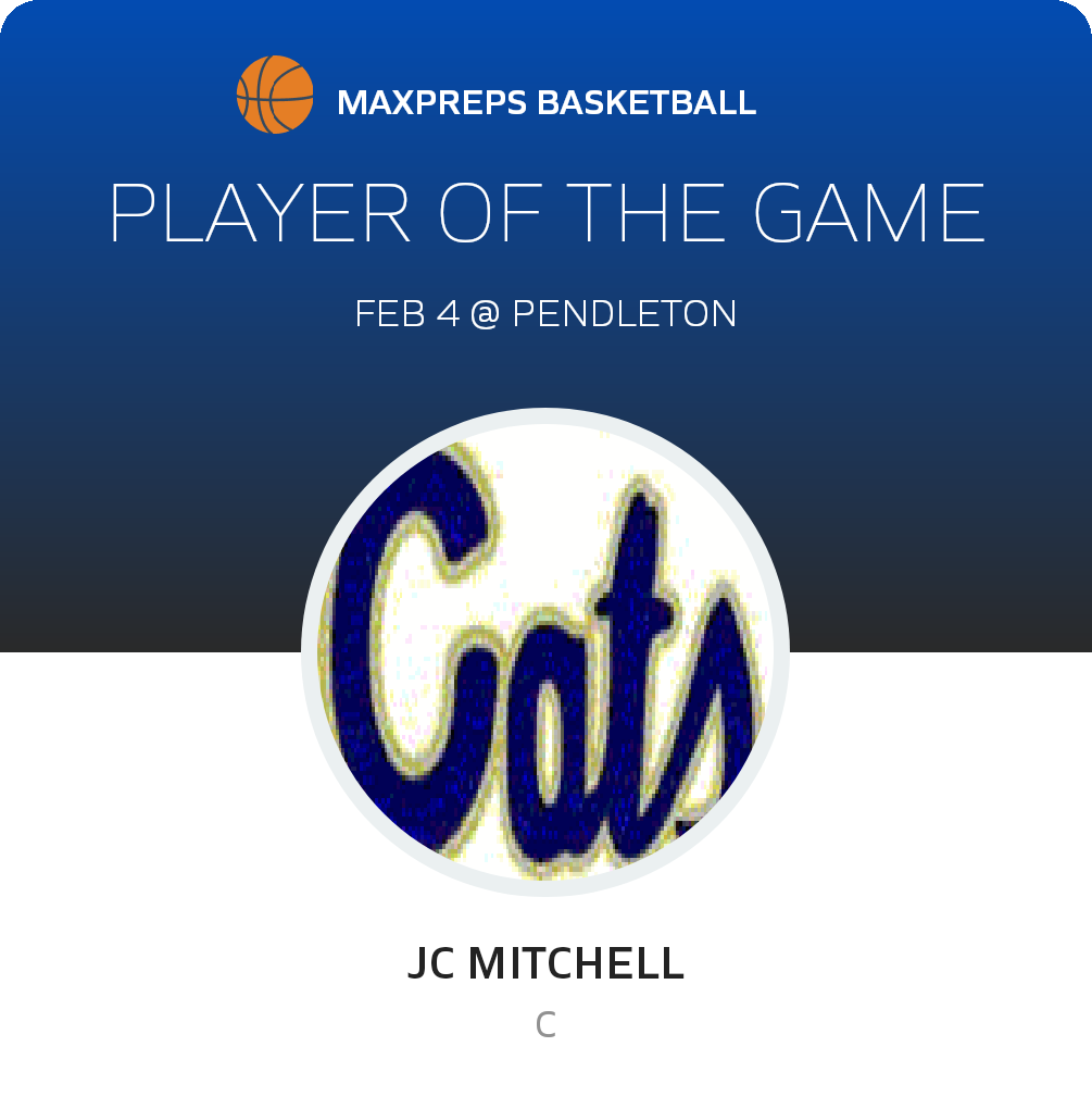 #2 Jc Mitchell Player of the Game badge
