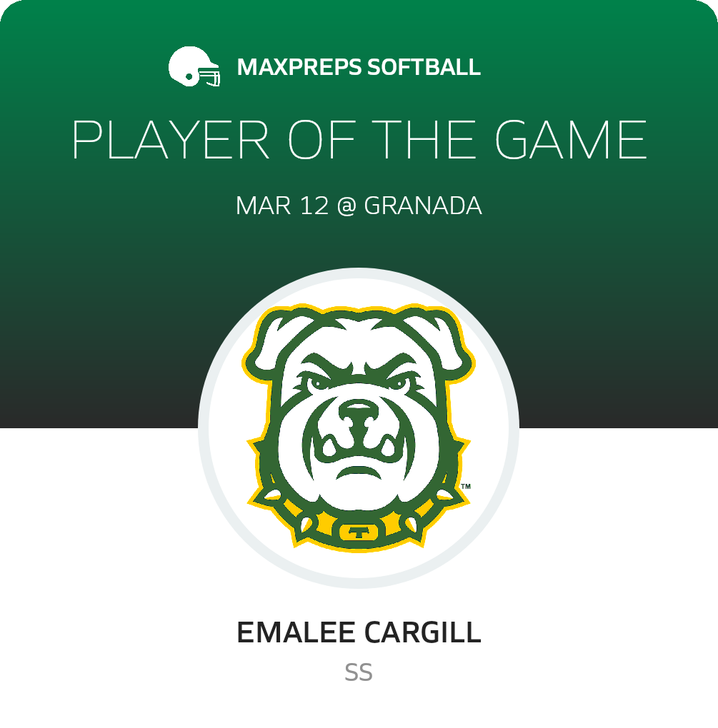 #7 Emalee Cargill Player of the Game badge