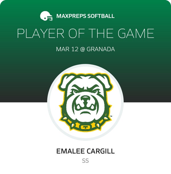 #7 Emalee Cargill Player of the Game badge