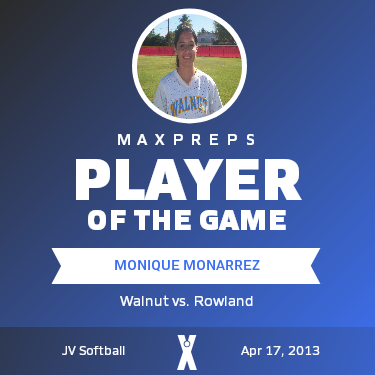#9 Monique Monarrez Player of the Game badge