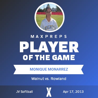 #9 Monique Monarrez Player of the Game badge