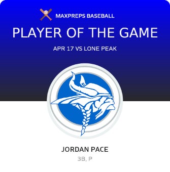 #23 Jordan Pace Player of the Game badge