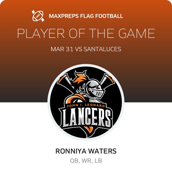 #15 Ronniya Waters Player of the Game badge