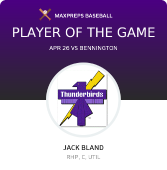 #8 Jack Bland Player of the Game badge