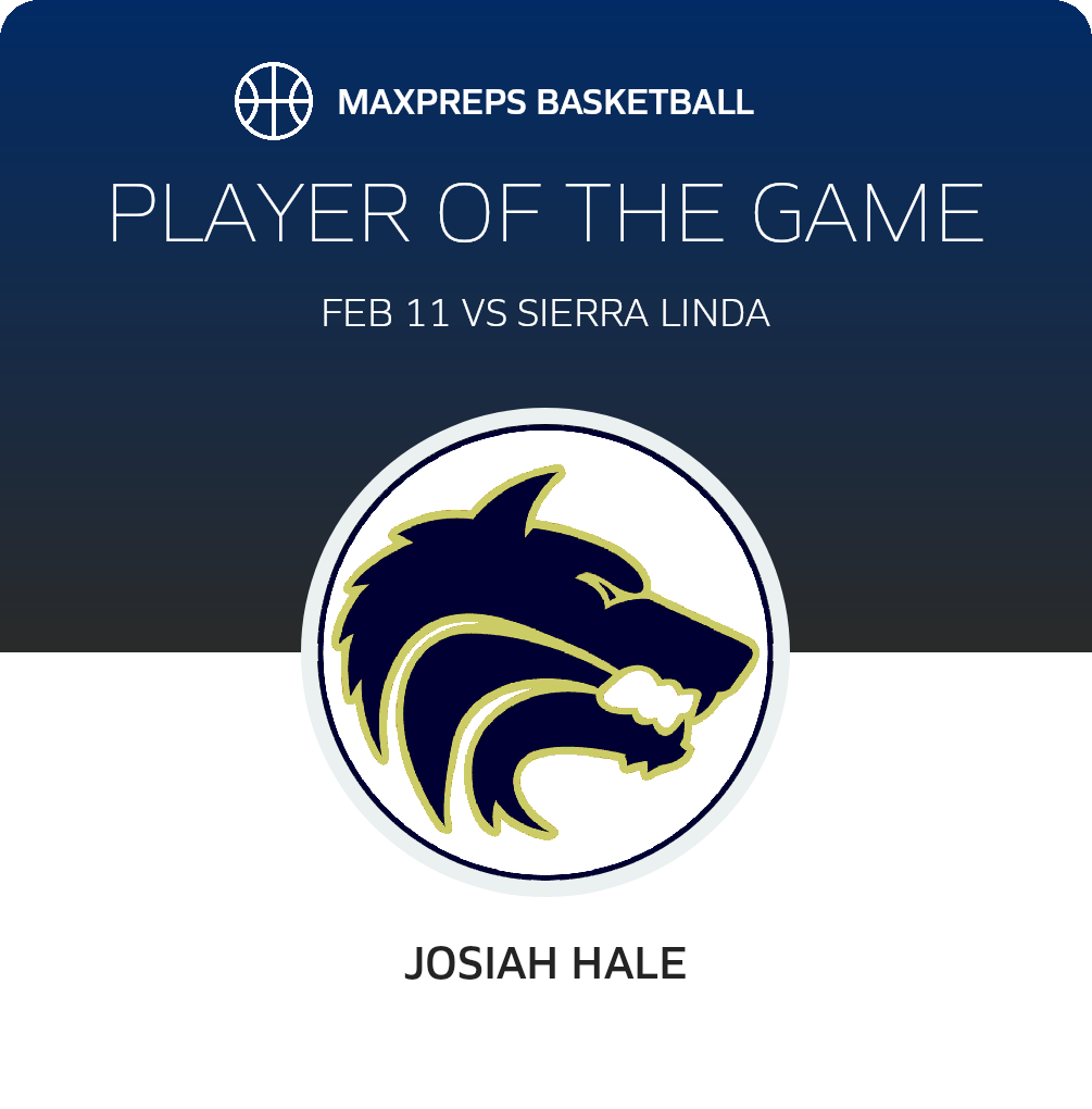 #14 Josiah Hale Player of the Game badge