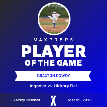 #4 Braxton Dowdy Player of the Game badge