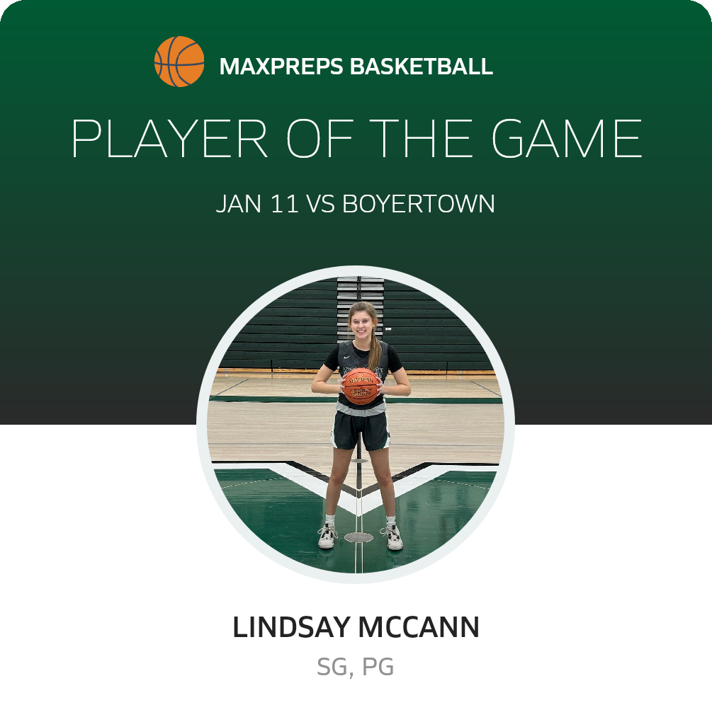 #14 Lindsay McCann Player of the Game badge