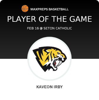 #33 Kaveon Irby Player of the Game badge