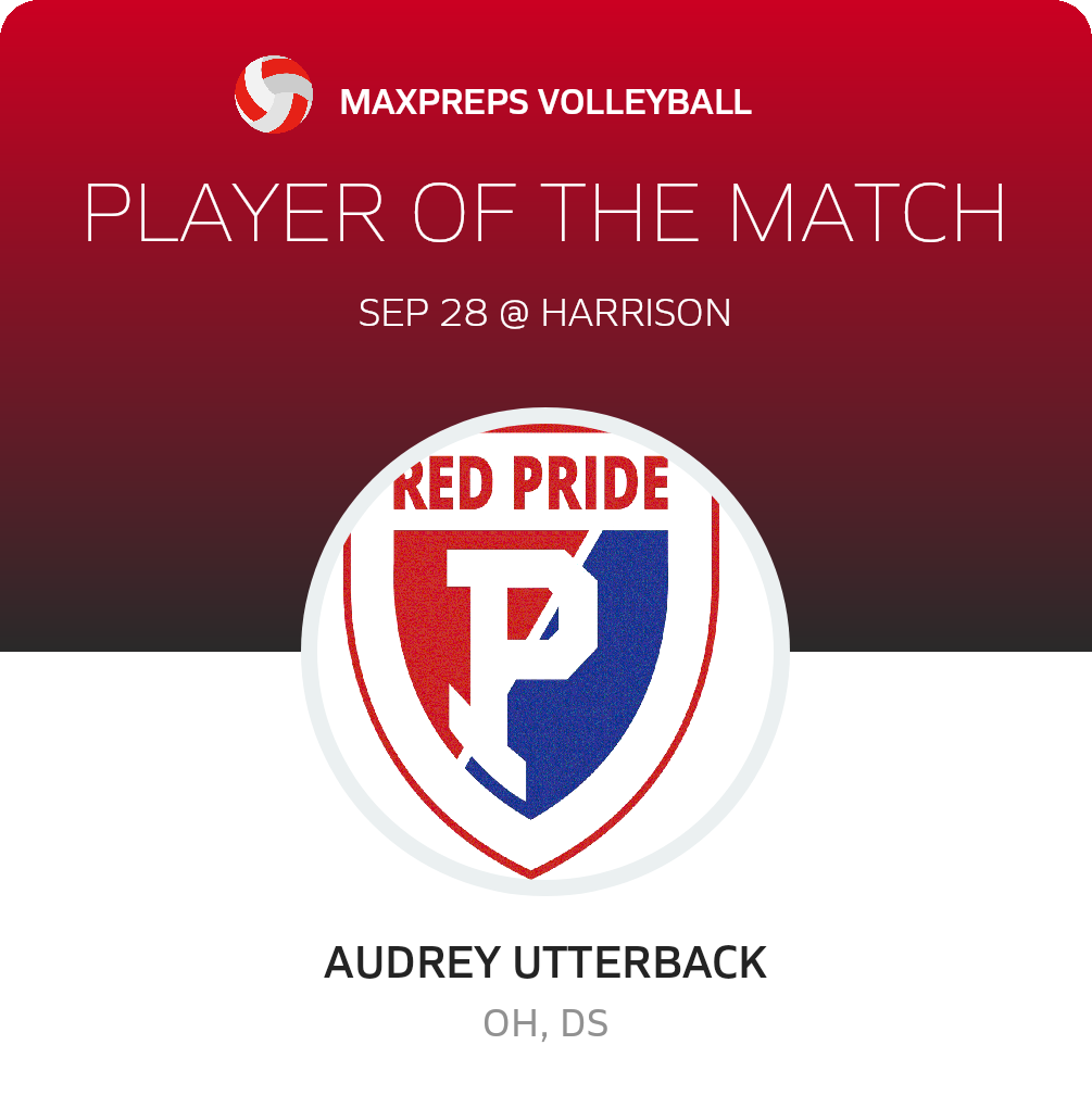 #3 Audrey Utterback Player of the Game badge