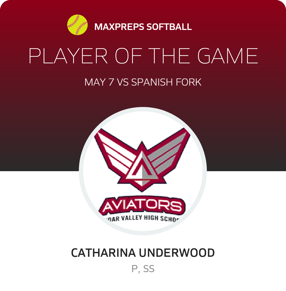 #33 Catharina Underwood Player of the Game badge
