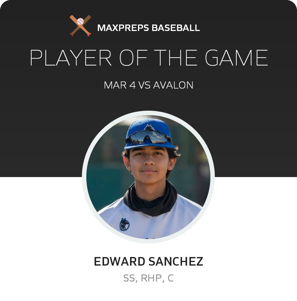 #10 Edward Sanchez Player of the Game badge