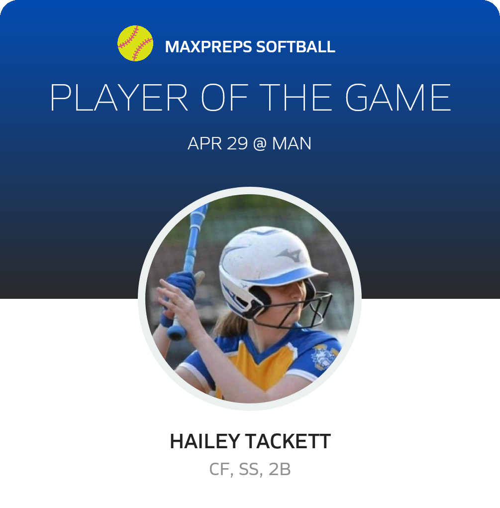 #2 Hailey Tackett Player of the Game badge