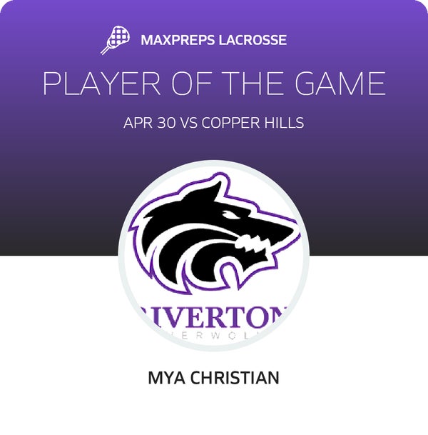 #30 Mya Christian Player of the Game badge