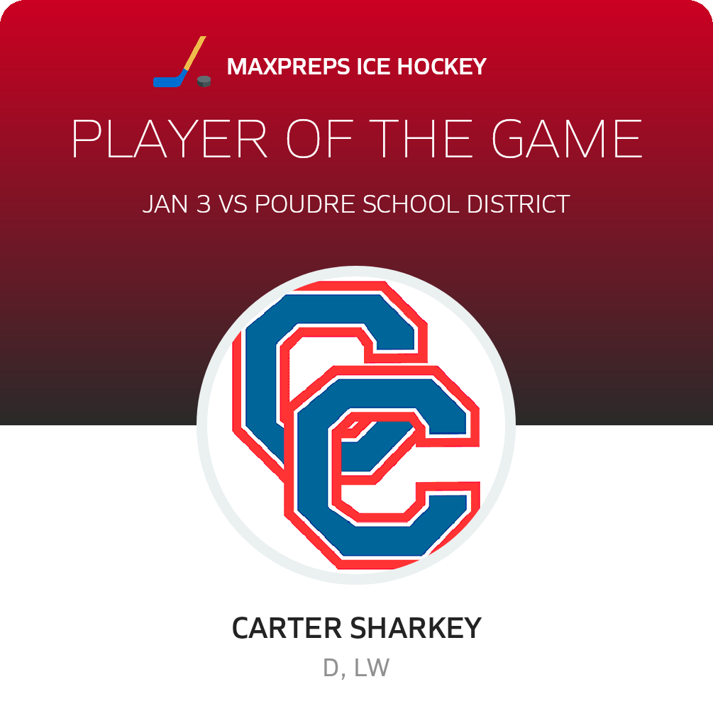 #19 Carter Sharkey Player of the Game badge