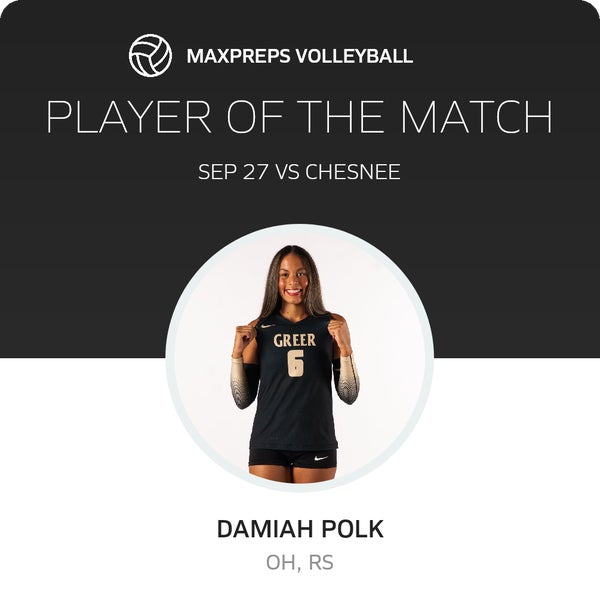 #6 Damiah Polk Player of the Game badge